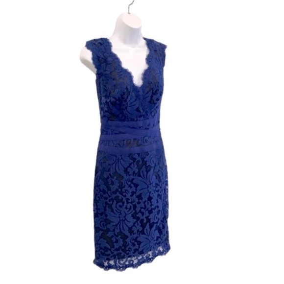 Tadashi Shoji Dresses & Skirts - Tadashi‎ Shoji Royal Blue Lace Dress SIZE 4